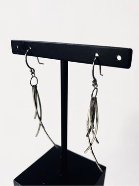 Sterling Silver ? Dangle Twisted Fringe Dangle Earrings